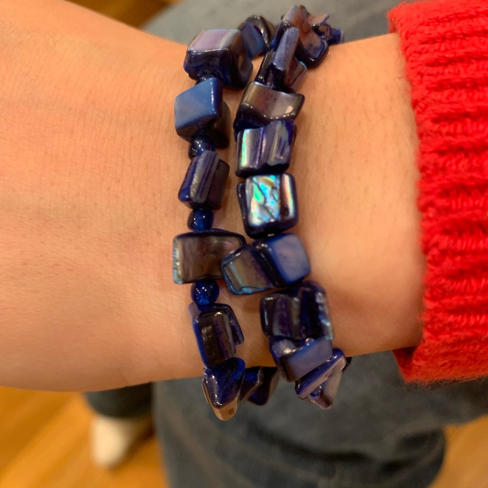 Blue Beaded Stone Bracelet